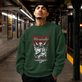 Highest Hierarchy Angel Sweatshirt – Dark Editorial / Gothic Streetwear Sweatshirt - Color: forest green