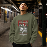 Highest Hierarchy Angel Sweatshirt – Dark Editorial / Gothic Streetwear Sweatshirt - Color: military green