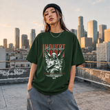 Highest Hierarchy Angel T-Shirt – Dark Editorial / Gothic Streetwear Tee - Color: Forest Green