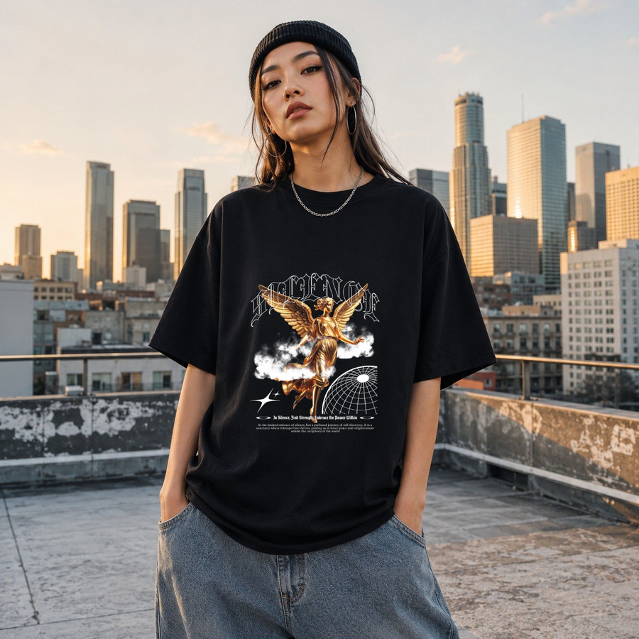 Highest Honor Gold Angel T-Shirt – Dark Art / Renaissance Aesthetic Graphic Tee - Color: Black
