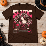 Hippo Sumo Wrestler Japan Anime Style Wild Sport T-Shirt – Dark Streetwear Graphic Design Graphic Tee - Color: chocolate