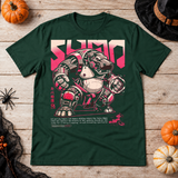 Hippo Sumo Wrestler Japan Anime Style Wild Sport T-Shirt – Dark Streetwear Graphic Design Graphic Tee - Color: forest green