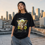 Holy Goddess T-Shirt – Religious Imagery Collage Graphic Tee - Color: Black