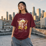 Holy Goddess T-Shirt – Religious Imagery Collage Graphic Tee - Color: Maroon