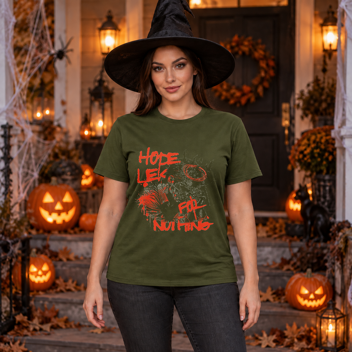 Hopeless T-Shirt – Dark Editorial Graphic Design Graphic Tee - Color: military green