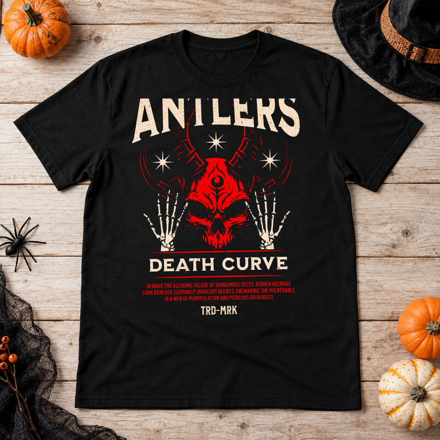 Horror Skull Drawing T-Shirt – Skull & Reaper Gothic Graphic Graphic Tee - Color: black
