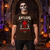 Horror Skull Drawing T-Shirt – Skull & Reaper Gothic Graphic Graphic Tee - Color: chocolate