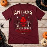 Horror Skull Drawing T-Shirt – Skull & Reaper Gothic Graphic Graphic Tee - Color: maroon
