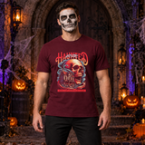 House Haunted T-Shirt – Dark Gothic Halloween Graphic Graphic Tee - Color: maroon