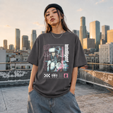 Humanoid Intelligent Cyborg T-Shirt – Vintage Y2K / Acid Graphic Streetwear Tee - Color: Charcoal