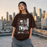 Humanoid Intelligent Cyborg T-Shirt – Vintage Y2K / Acid Graphic Streetwear Tee - Color: Dark Chocolate