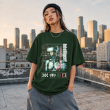 Humanoid Intelligent Cyborg T-Shirt – Vintage Y2K / Acid Graphic Streetwear Tee - Color: Forest Green