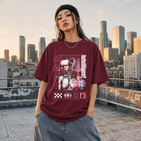 Humanoid Intelligent Cyborg T-Shirt – Vintage Y2K / Acid Graphic Streetwear Tee - Color: Maroon