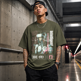Humanoid Intelligent Cyborg T-Shirt – Vintage Y2K / Acid Graphic Streetwear Tee - Color: Military Green