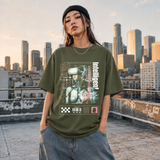 Humanoid Intelligent Cyborg T-Shirt – Vintage Y2K / Acid Graphic Streetwear Tee - Color: Millitary Green