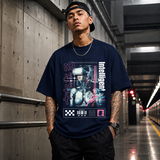 Humanoid Intelligent Cyborg T-Shirt – Vintage Y2K / Acid Graphic Streetwear Tee - Color: Navy
