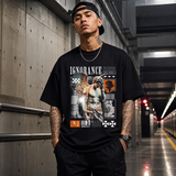 Ignorance T-Shirt – Experimental Typography Graphic Tee - Color: Black