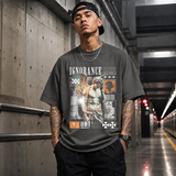 Ignorance T-Shirt – Experimental Typography Graphic Tee - Color: Dark Heather