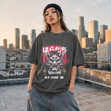 Ignorant and Anger Oni Mask T-Shirt – Gothic Streetwear Poster Graphic Tee - Color: Dark Heather