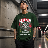 Ignorant and Anger Oni Mask T-Shirt – Gothic Streetwear Poster Graphic Tee - Color: Forest Green