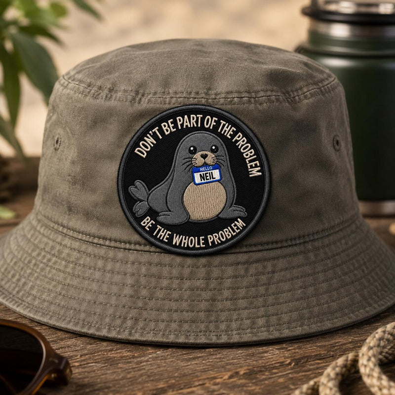 Funny Neil Embroidered Patch, Neil The Seal Badge, Be the Whole Problem Patch, Tasmania Seal Patch, Seal Lover Gift