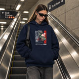 Insecure Floral Statue Hoodie – Religious Imagery Collage Graphic Hoodie - Color: navy