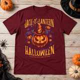 Jack O Lantern Quote Funny Halloween T-Shirt – Funny Halloween Streetwear Graphic Graphic Tee - Color: maroon