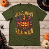 Jack O Lantern Quote Funny Halloween T-Shirt – Funny Halloween Streetwear Graphic Graphic Tee - Color: military green