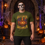 Jack O Lantern Quote Funny Halloween T-Shirt – Funny Halloween Streetwear Graphic Graphic Tee - Color: military green