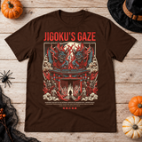 Jigoku's Gaze T-Shirt – Dark Editorial Graphic Design Graphic Tee - Color: chocolate
