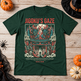 Jigoku's Gaze T-Shirt – Dark Editorial Graphic Design Graphic Tee - Color: forest green