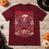 Jigoku's Gaze T-Shirt – Dark Editorial Graphic Design Graphic Tee - Color: maroon