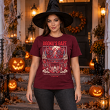 Jigoku's Gaze T-Shirt – Dark Editorial Graphic Design Graphic Tee - Color: maroon