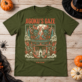 Jigoku's Gaze T-Shirt – Dark Editorial Graphic Design Graphic Tee - Color: military green