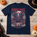 Jigoku's Gaze T-Shirt – Dark Editorial Graphic Design Graphic Tee - Color: navy