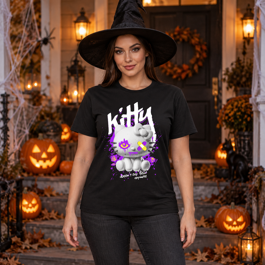 Kitty T-Shirt – Animal Streetwear Graphic Graphic Tee - Color: black