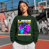 Last Warrior Cyber Girl T-Shirt – Vintage Y2K / Acid Graphic Streetwear Tee - Color: forest green