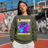 Last Warrior Cyber Girl T-Shirt – Vintage Y2K / Acid Graphic Streetwear Tee - Color: military green