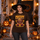 Let's Get Creepy T-Shirt – Classic Halloween Graphic Design Graphic Tee - Color: chocolate