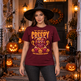 Let's Get Creepy T-Shirt – Classic Halloween Graphic Design Graphic Tee - Color: maroon