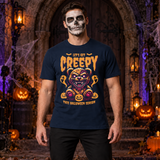 Let's Get Creepy T-Shirt – Classic Halloween Graphic Design Graphic Tee - Color: navy