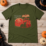 Life Is The Darkness T-Shirt – Skull & Reaper Gothic Graphic Graphic Tee - Color: military green