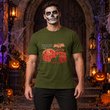 Life Is The Darkness T-Shirt – Skull & Reaper Gothic Graphic Graphic Tee - Color: military green