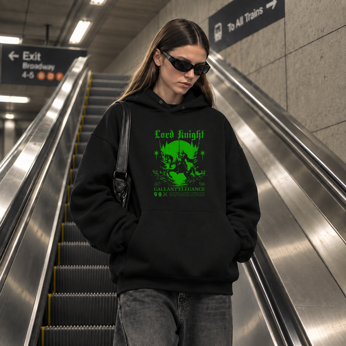 Lord Knight Gallant Elegance Hoodie – Gothic Streetwear Poster Graphic Hoodie - Color: black
