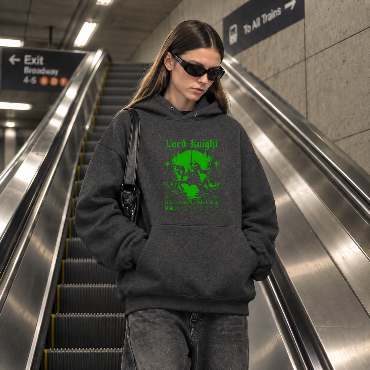 Lord Knight Gallant Elegance Hoodie – Gothic Streetwear Poster Graphic Hoodie - Color: dark heather
