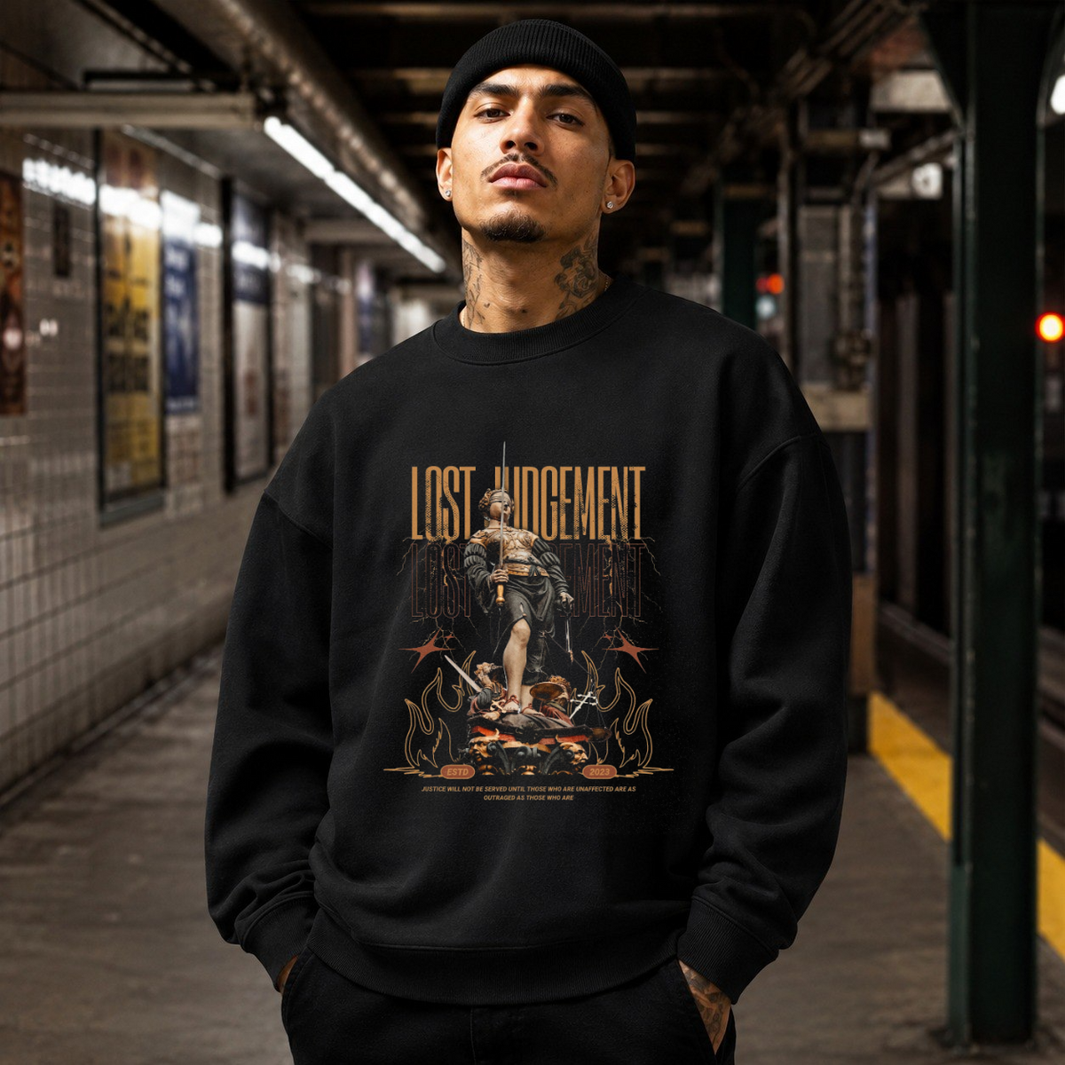 Lost Judgement Warrior T-Shirt – Dark Editorial / Gothic Streetwear Tee - Color: black