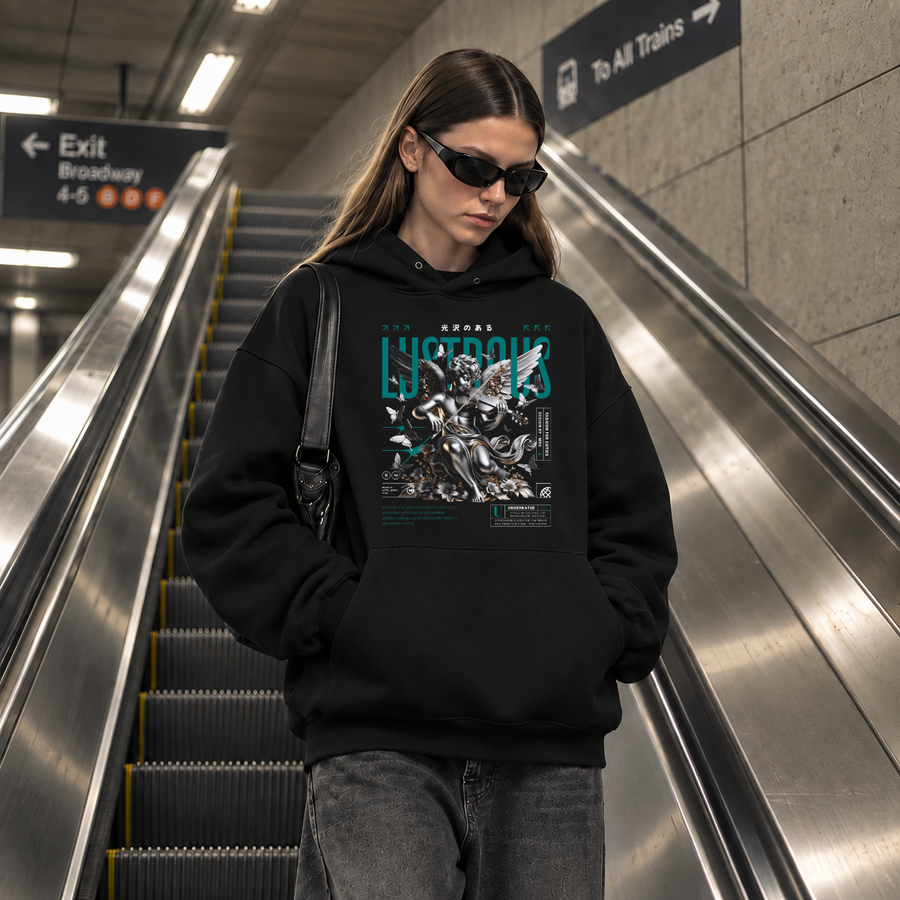 Lustrous Alloy Statue Hoodie – Dark Art / Renaissance Aesthetic Graphic Hoodie - Color: black