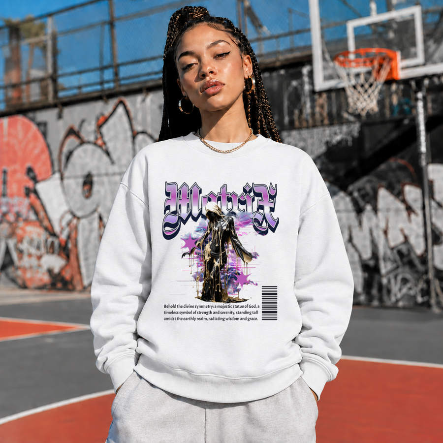 Matrix Statue Divine Symmetry T-Shirt – Vintage Y2K / Acid Graphic Streetwear Tee - Color: ash