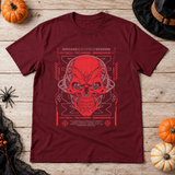 Mecha Skull T-Shirt – Skull & Reaper Gothic Graphic Graphic Tee - Color: maroon