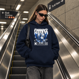 Mechanical Divinity Goddess Hoodie – Contemporary Gothic Graphic Design Hoodie - Color: navy